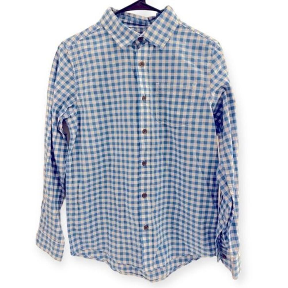 New! Cat&Jack Boys Checkered Long‎ Sleeve Size L12/14